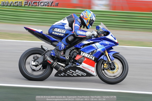 2009-09-26 Imola 0640 Variante alta - Supersport - Free Practice - Tata Pradita -  Yamaha YZF R6